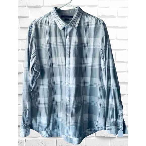 Perry Ellis Men’s XL Slim Fit Classic Button Down Long Sleeve Plaid Casual Shirt - Picture 1 of 9